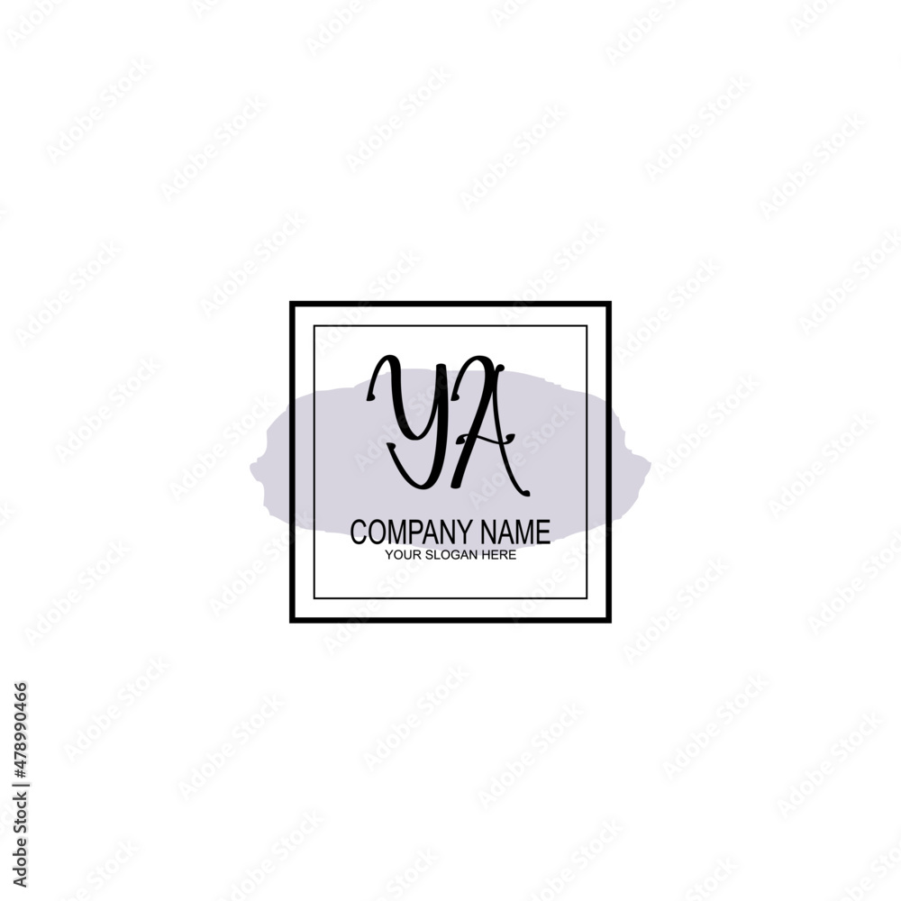 Letter YA minimalist wedding monogram vector Letter YA minimalist wedding monogram vector
