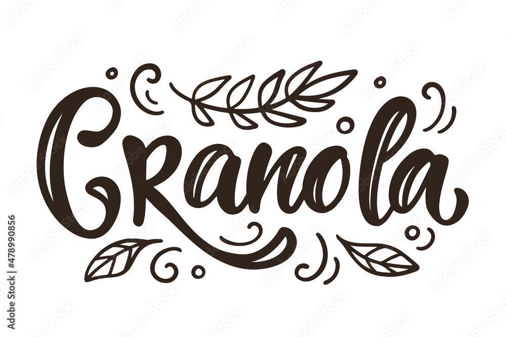 Granola lettering vector logotype