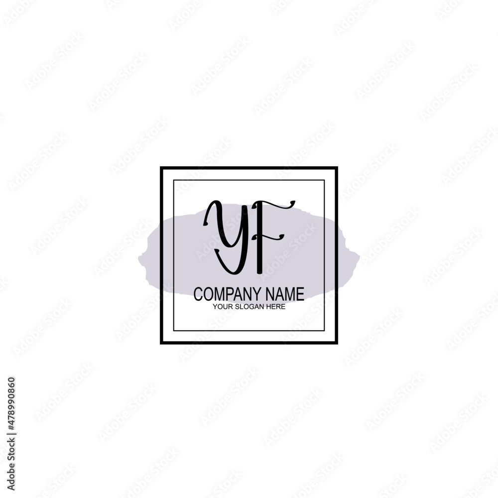 Letter YF minimalist wedding monogram vector