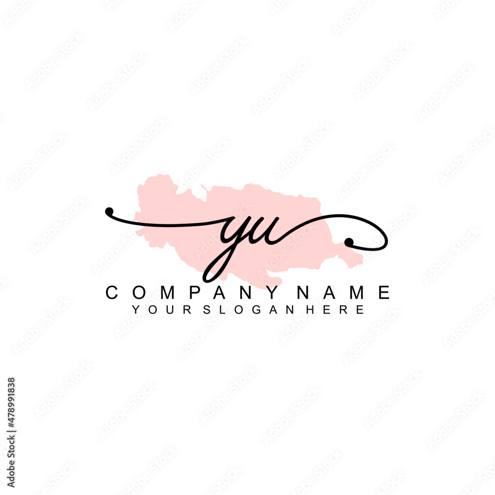YU initial Signature logo template vector YU initial Signature logo template vector