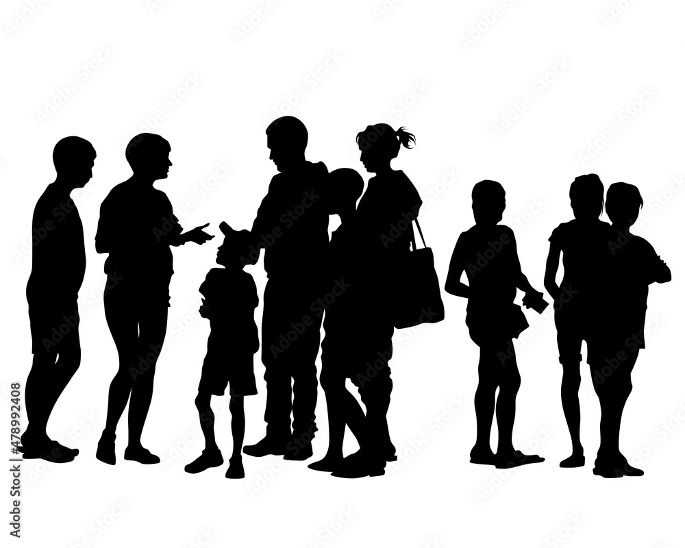 Families with little child on white background