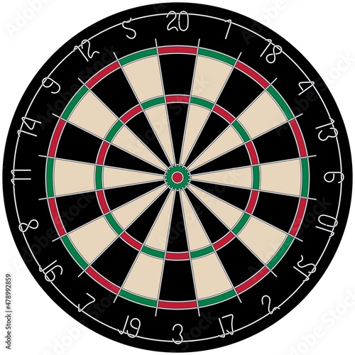 Dartscheibe vektor auf isolierten weissen Hintergrund.
Zahlen im Draht design.