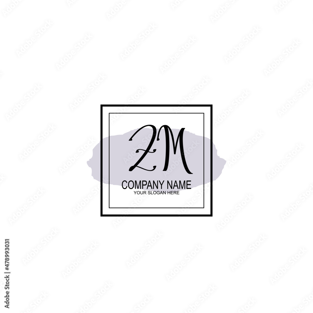 Letter ZM minimalist wedding monogram vector Letter ZM minimalist wedding monogram vector