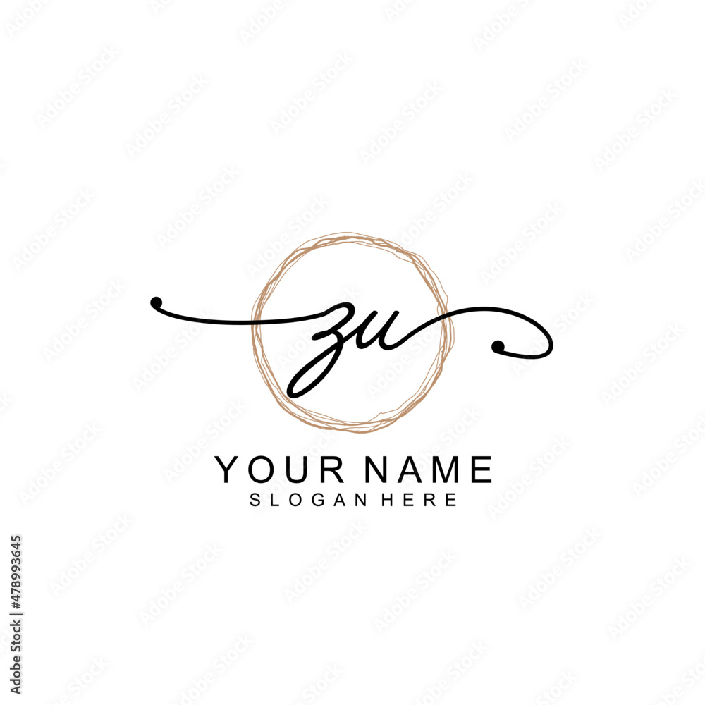 ZU initial Signature logo template vector ZU initial Signature logo template vector