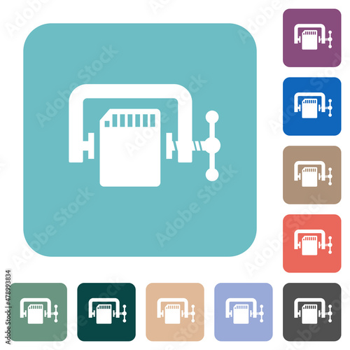 SD memory card compress solid rounded square flat icons
