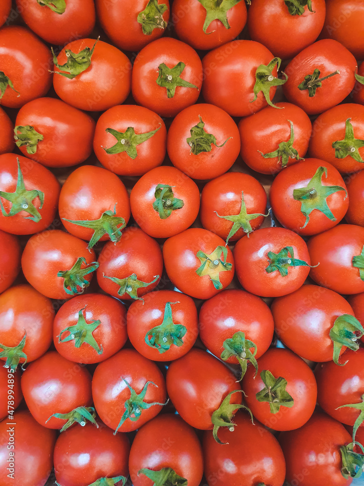 overhead top view of tomatoes