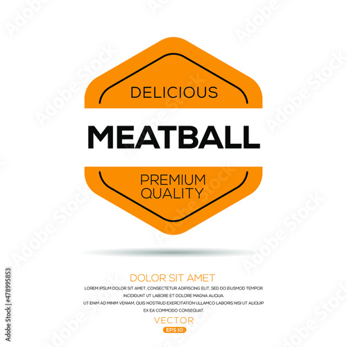 Creative (Meatball) logo, Meatball  sticker, vector illustration.