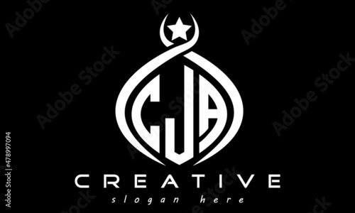 CLA three letters monogram curved oval initial logo design, geometric minimalist modern business shape creative logo, vector template