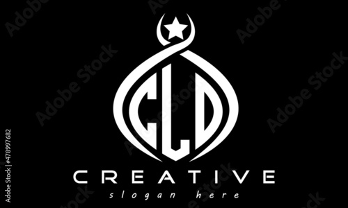 CLO three letters monogram curved oval initial logo design, geometric minimalist modern business shape creative logo, vector template