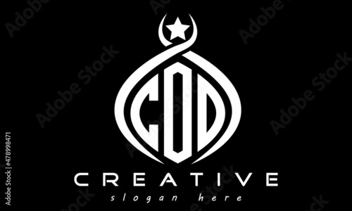 COO three letters monogram curved oval initial logo design, geometric minimalist modern business shape creative logo, vector template
