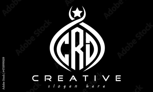 CRD three letters monogram curved oval initial logo design, geometric minimalist modern business shape creative logo, vector template