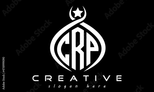 CRP three letters monogram curved oval initial logo design, geometric minimalist modern business shape creative logo, vector template