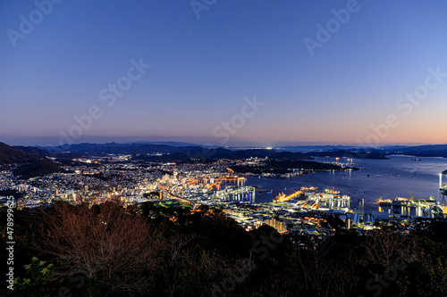 弓張岳展望台から見た夜景　長崎県佐世保市　Night view seen from Yumiharidake Observatory. Nagasaki-ken Sasebo city © M・H