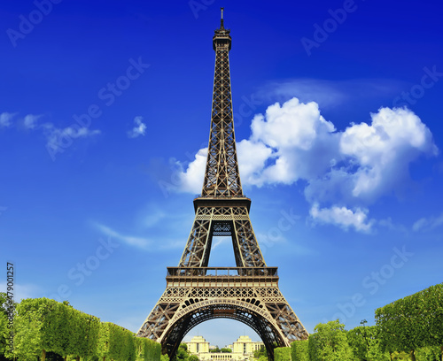 Paris Eiffel Tower and Champ de Mars