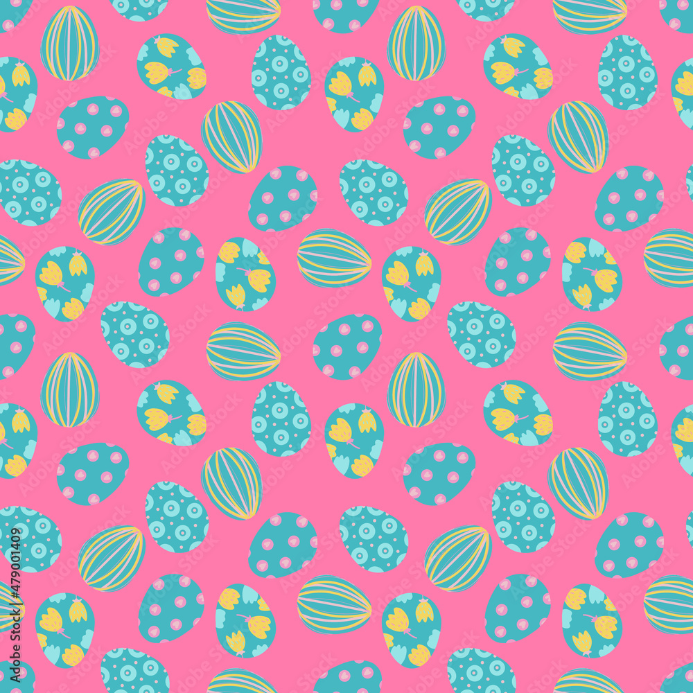 Easter pattern with colourful eggs. Easter pattern with colourful eggs.
