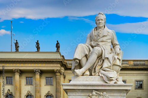 Humboldt University with Alexander von Humboldt statue, Unter den Linden, Berlin