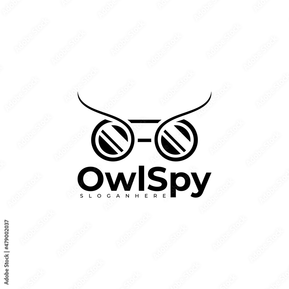 binoculars and owl logo design vector binoculars and owl logo design vector