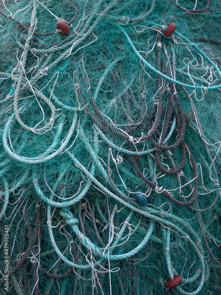 Vertical view of fishing nets in the harbour. Vertical view of fishing nets in the harbour.