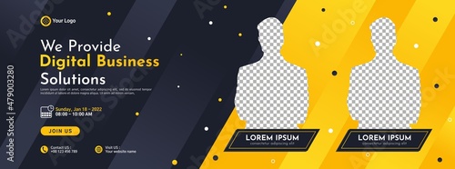 Business conference banner template design for webinar, marketing, online class program, etc