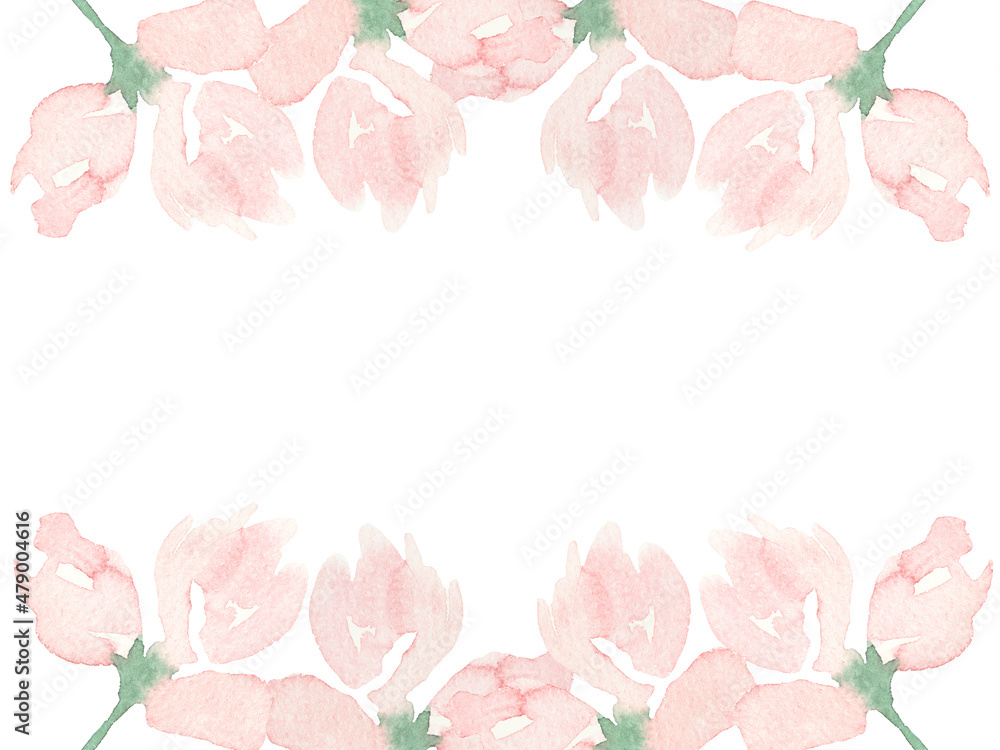 base for a card with pink flowers