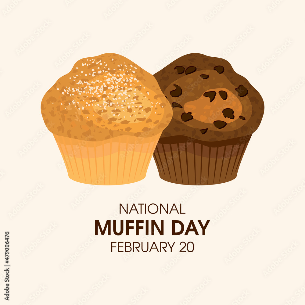 National Muffin Day vector. Delicious chocolate and classic muffin