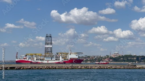  Fatih is a Turkey-flagged sixth generation ultra deepwater drillship owned and operated by the state-owned Turkish Petroleum Corporation. photo