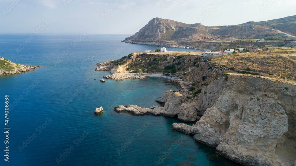 The small bay with crystal clear waters and rocky surroundings is one of the most beautiful beaches on the island of Rhodes