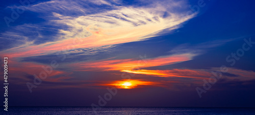 beautiful sunset of the caribbean