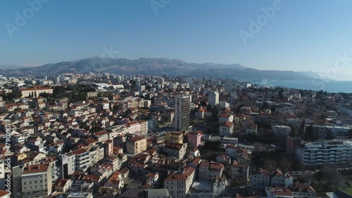 Wallpaper Mural Split, Croatia Aerial View Over City Buildings With Mountains And Sea Torontodigital.ca