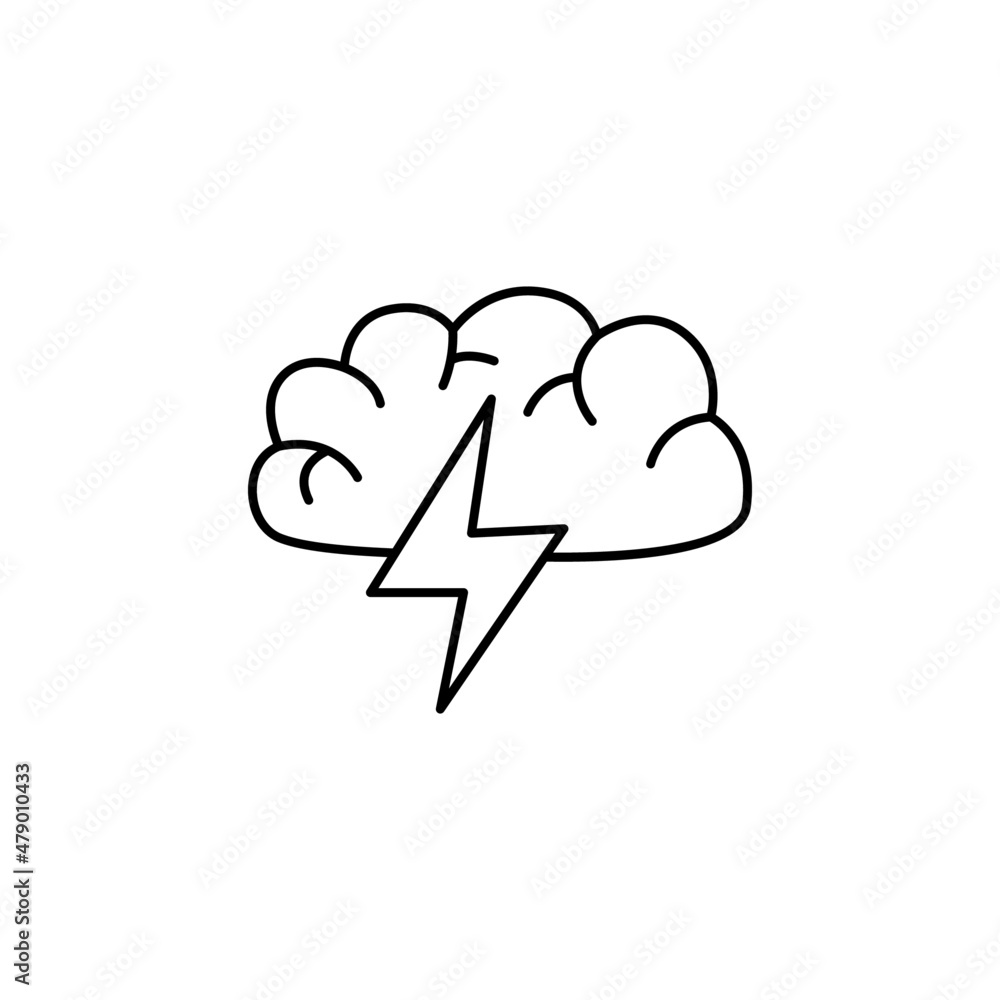 Brainstorm Icon in black line style icon, style isolated on white background Brainstorm Icon in black line style icon, style isolated on white background