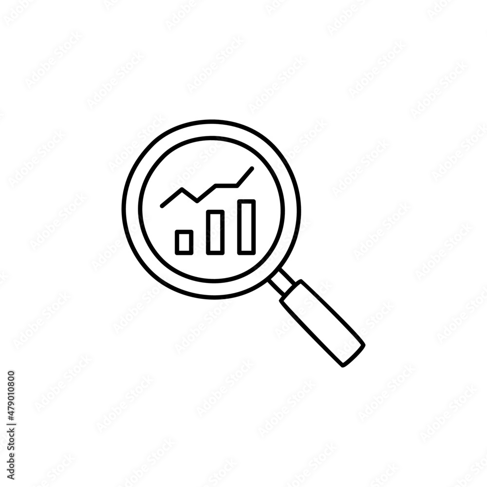 Analytic Icon in black line style icon, style isolated on white background Analytic Icon in black line style icon, style isolated on white background