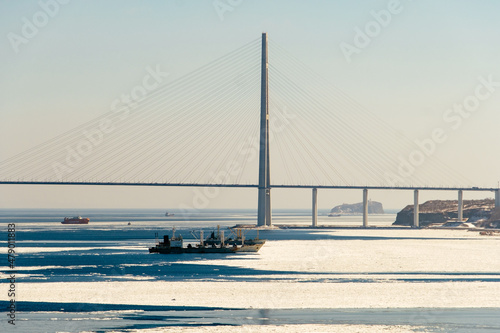 city at sea in winter