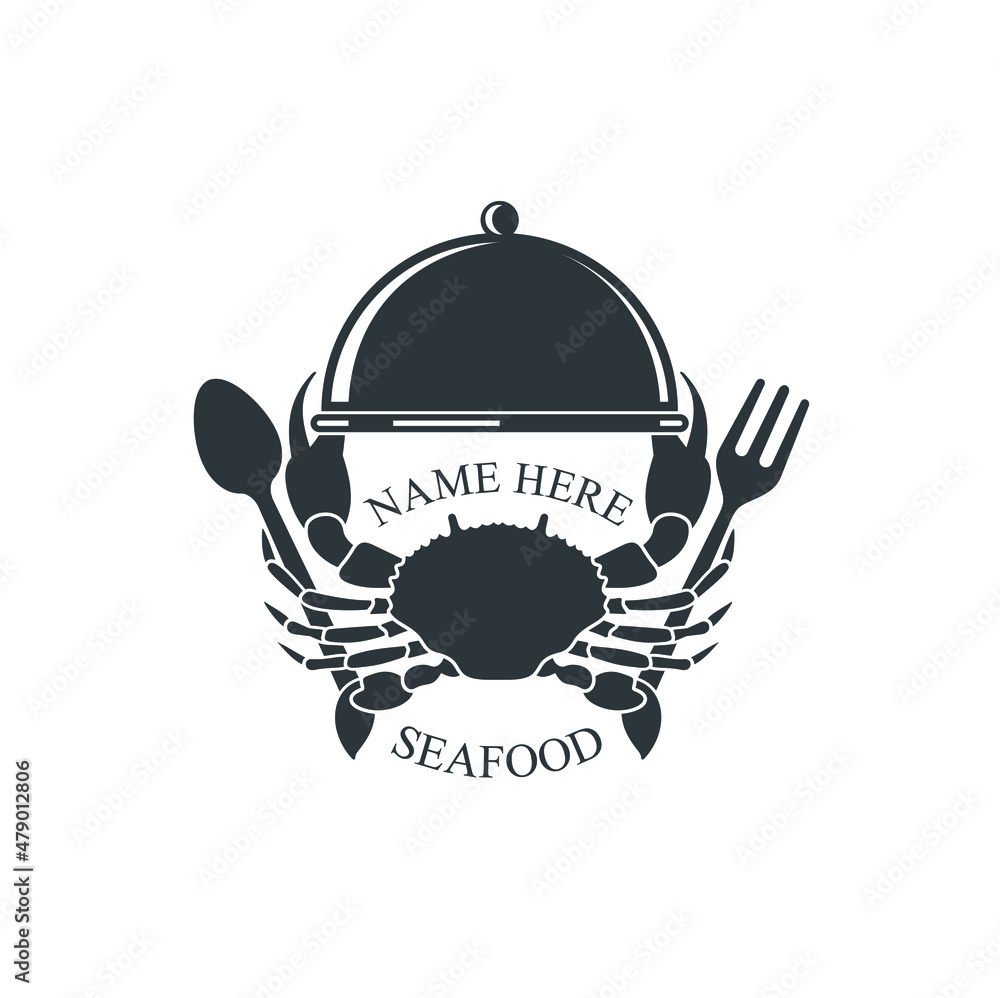 Fototapeta premium logo template for seafood restaurant, vector art.