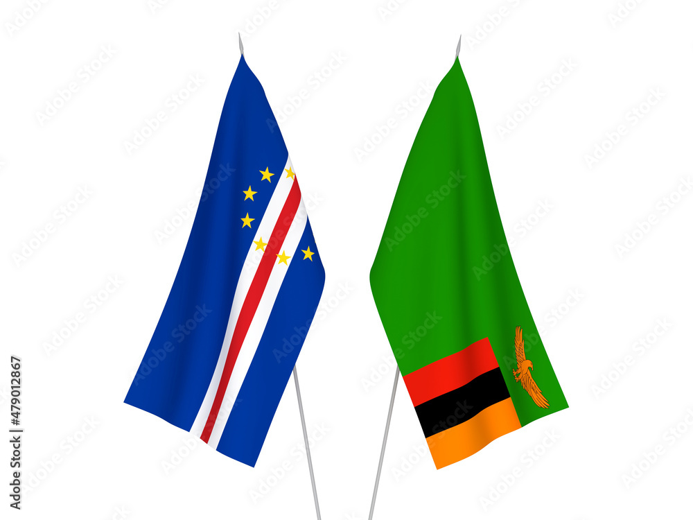 Republic of Zambia and Republic of Cabo Verde flags