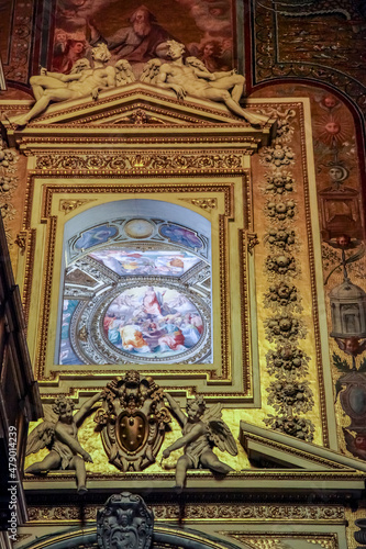 Interiors of the Basilica of Santa Maria in Trastevere.