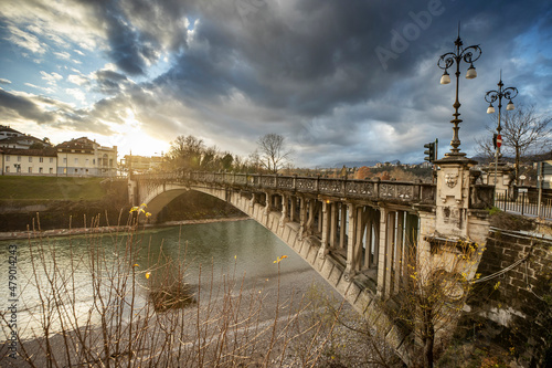 Colorful houses of beautiful Belluno town in Veneto province, northern Italy