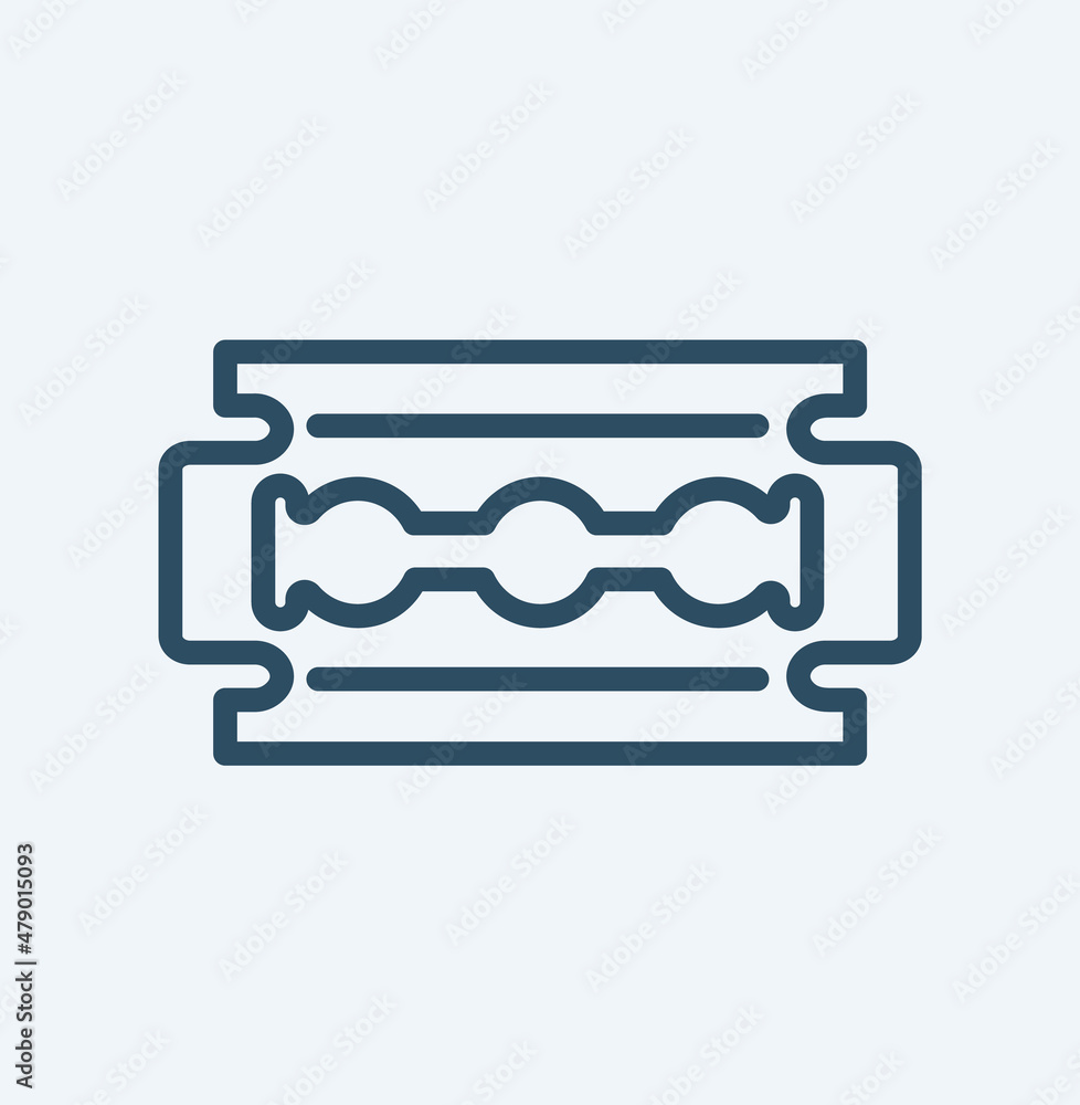 Vector razor blade icon. Two-tone version on black and white background Vector razor blade icon. Two-tone version on black and white background