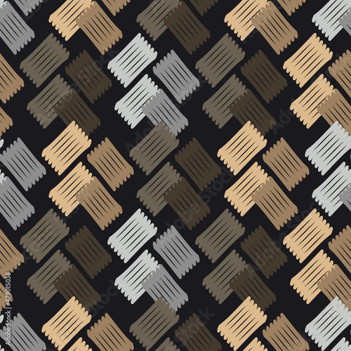 Stock vector seamless abstract geometric pattern. Texture patchwork mesh. Hand fill doodle texture.