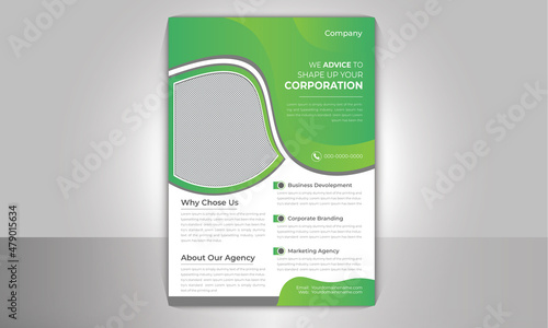 modern  design template for poster flyer brochure cover. Graphic design layout Business brochure flyer design a4 template. photo