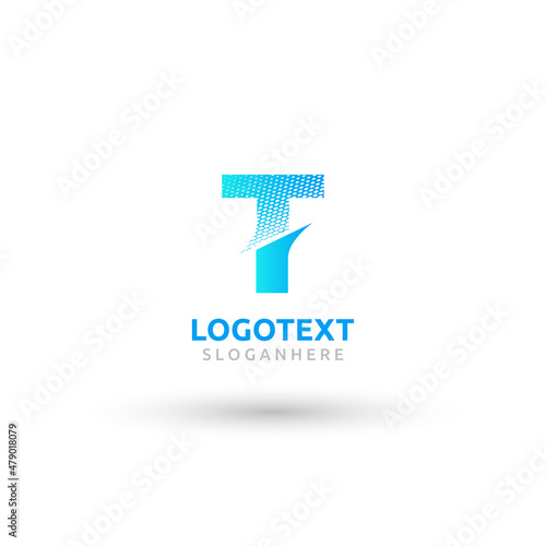 Letter T logo. colorful gradient letter logo