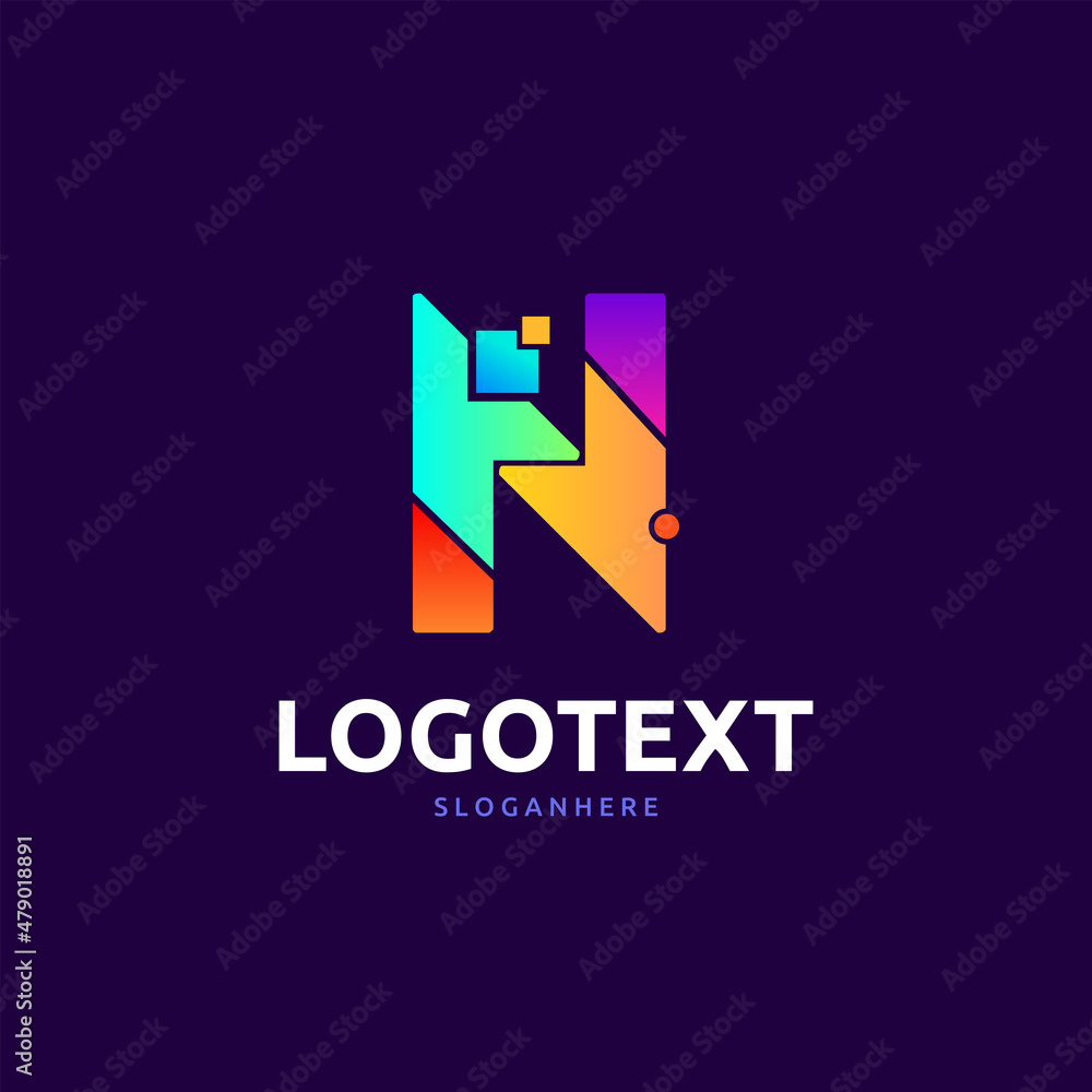 Fototapeta premium Letter N logo. colorful logo abstract