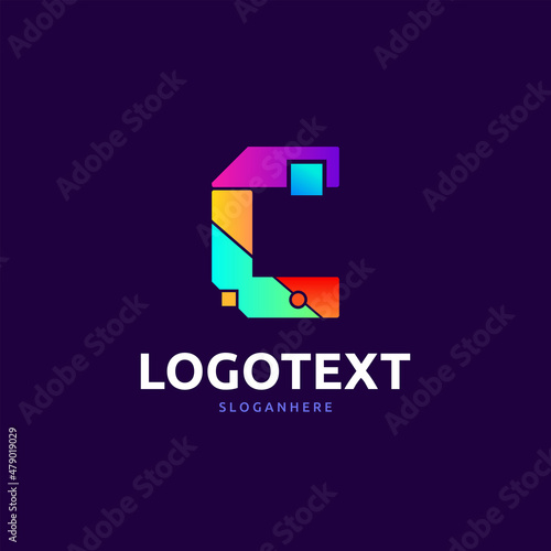 Free Download Letter C logo. colorful logo abstract - GFXLoad
