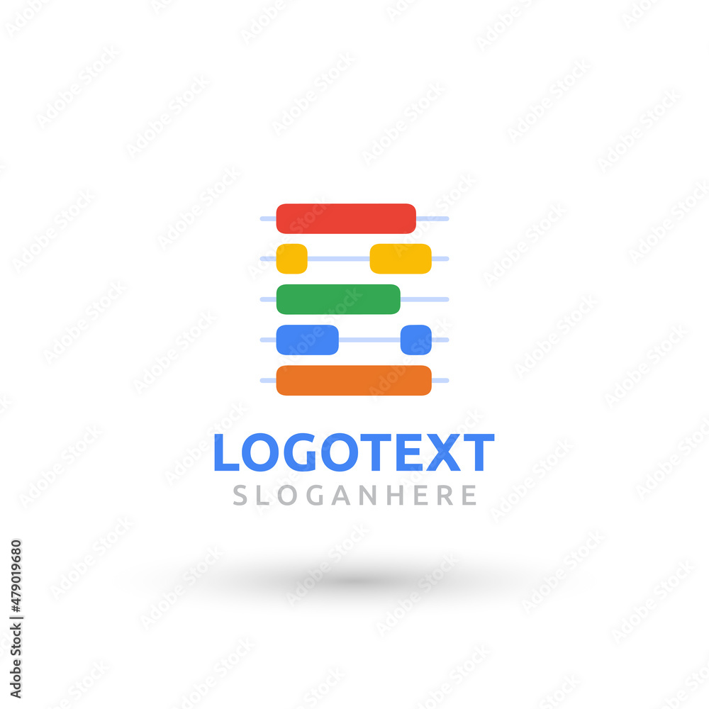 Letter B logo. Colorful graph logo