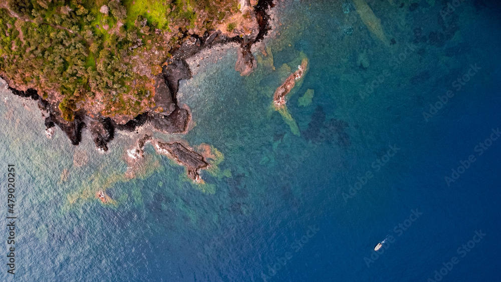 Photo aérienne d'une plage de Méditerranée