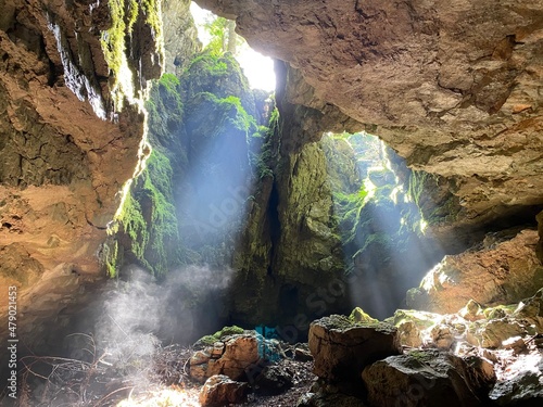 Ice cave in the forest park Golubinjak  Sleme - Gorski kotar  Croatia  Ledena spilja u park   umi Golubinjak  Sleme - Gorski kotar  Hrvatska 