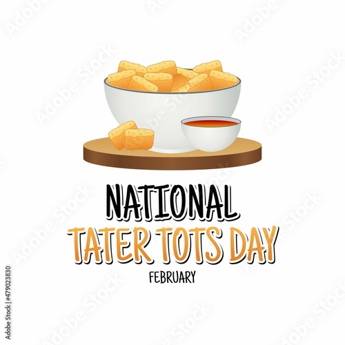 vector graphic of national tater tots day good for national tater tots day celebration. flat design. flyer design.flat illustration.