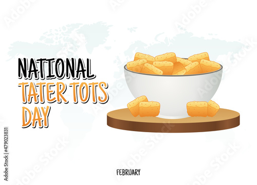 vector graphic of national tater tots day good for national tater tots day celebration. flat design. flyer design.flat illustration.