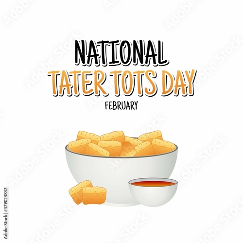 vector graphic of national tater tots day good for national tater tots day celebration. flat design. flyer design.flat illustration.
