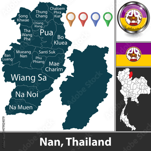 Map of Nan, Thailand