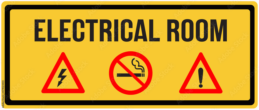 A sign saying : electrical room. Door sign. A sign saying : electrical room. Door sign.
